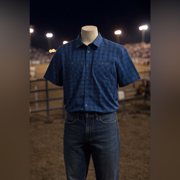 Orvis Other - Orvis Men's Navy Checkered Button Down Shirt